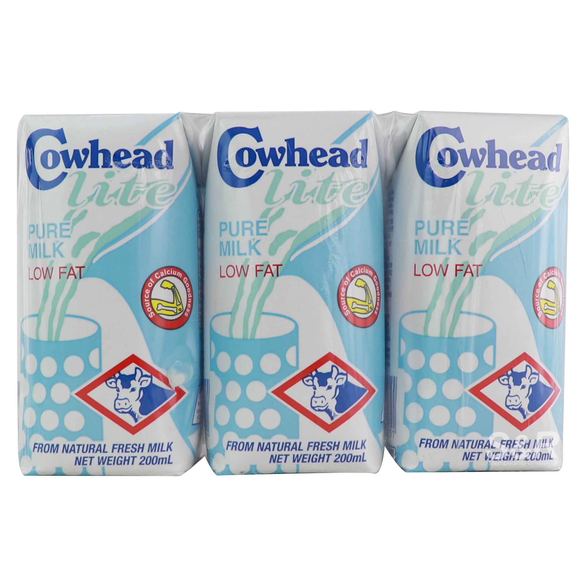 Cowhead Lite UHT Low Fat Pure Milk 3pcs